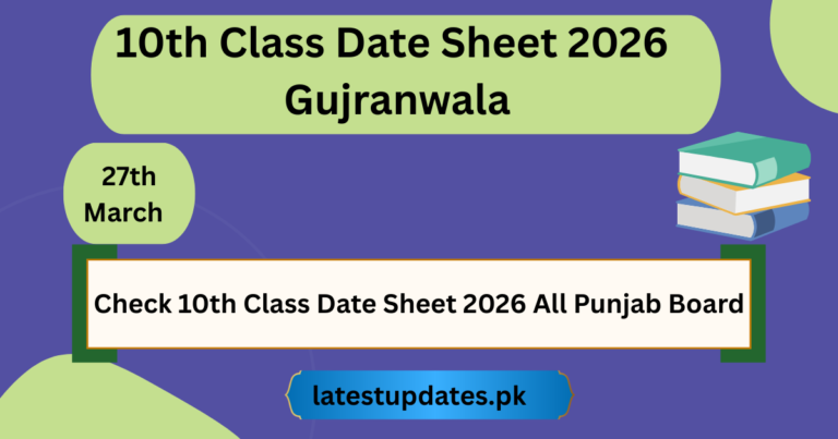 10th Class Date Sheet 2026 Gujranwala Board