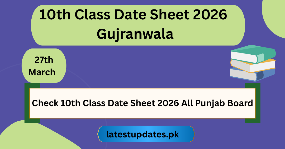 10th Class Date Sheet 2026 Gujranwala Board