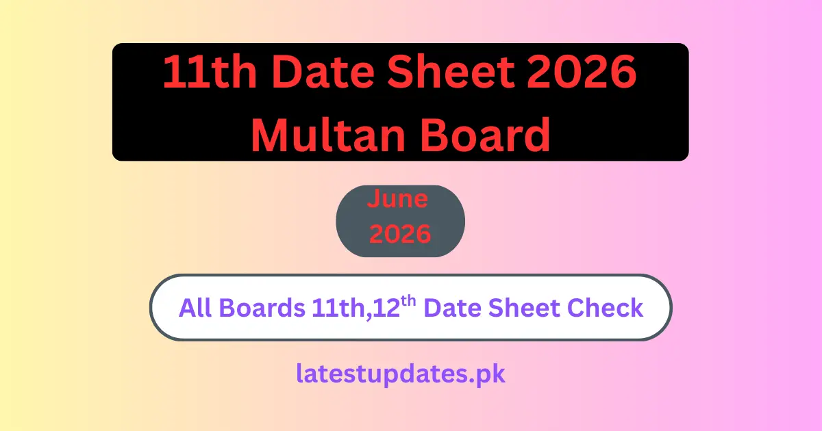 11th Class Date Sheet 2026 Multan Board