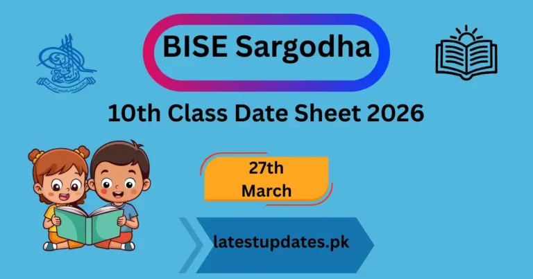 10th Class Date Sheet 2026 Sargodha Board