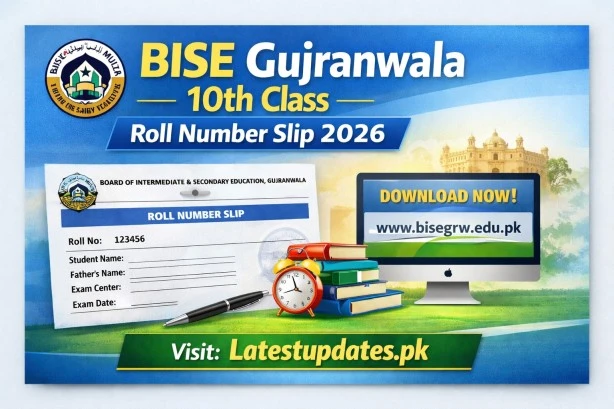 BISE Gujranwala Class 10th Roll Number Slip 2026