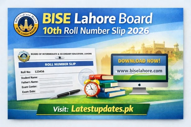 BISE Lahore Board 10th Roll Number Slip 2026