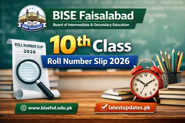 BISE Faisalabad 10th Class Roll Number Slip 2026