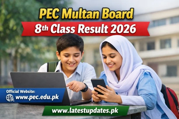 PEC Multan Board 8th Class Result 2026 by Roll Number