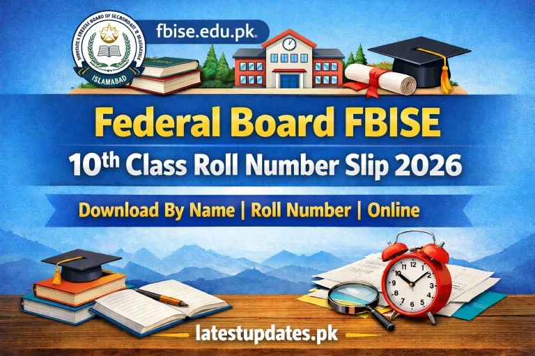Federal Board Islamabad FBISE 10th Class Roll Number Slip 2026