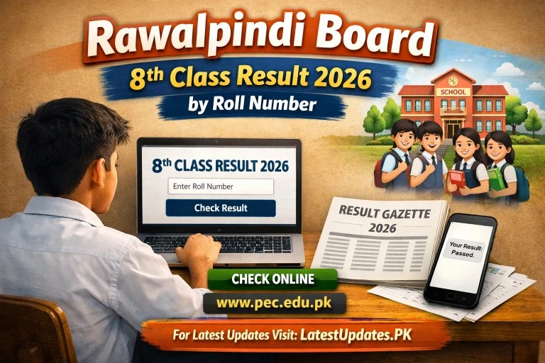 Rawalpindi Board 8th Class Result 2026 by Roll Number