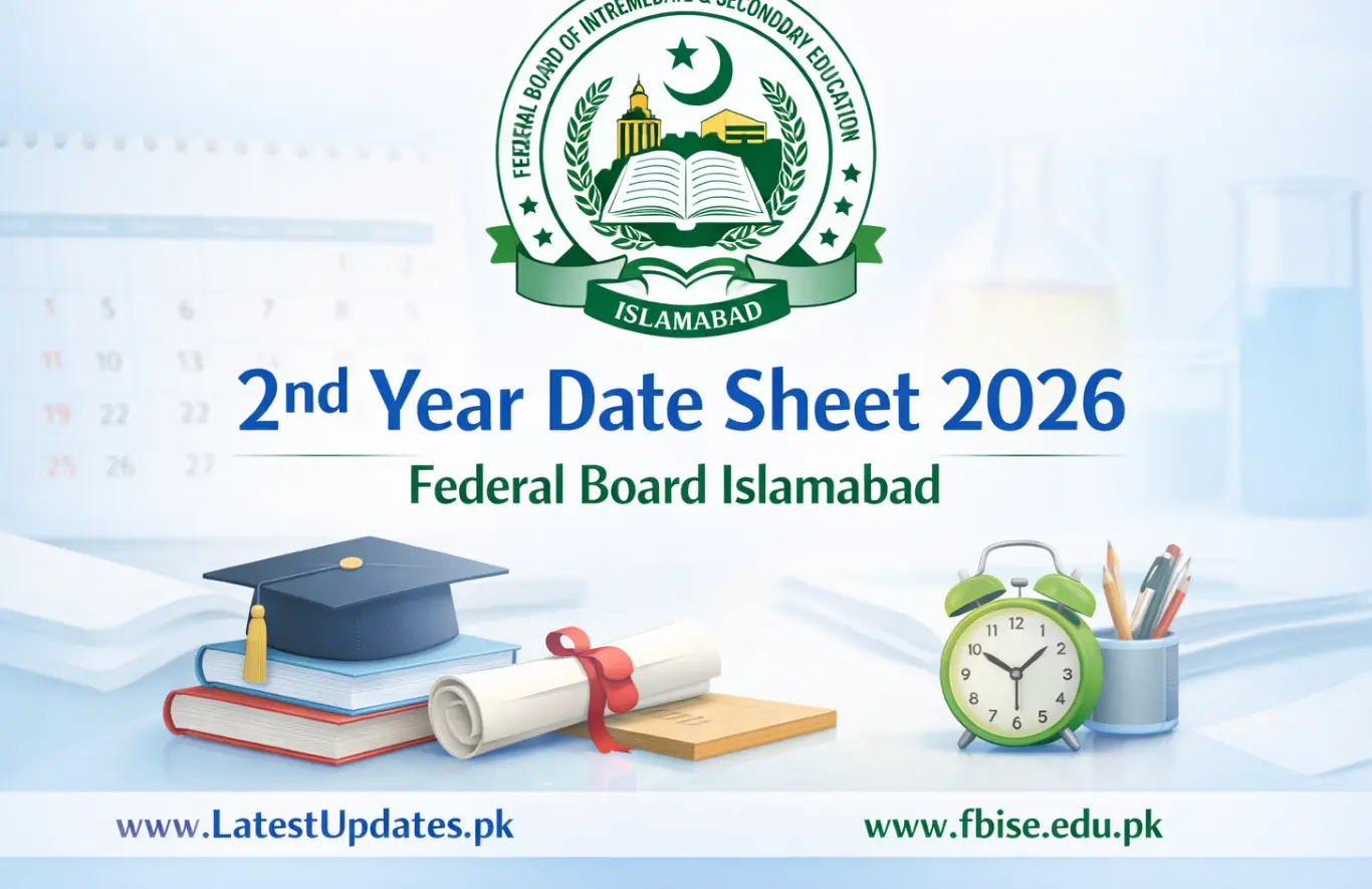 2nd Year Date Sheet 2026 Federal Board Islamabad