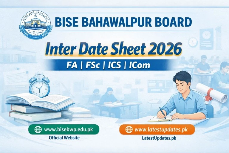 BISE Bahawalpur Inter Date Sheet 2026 HSSC FA F.Sc ICS I.Com