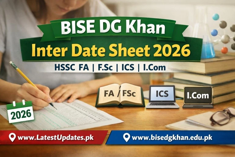BISE DG Khan Inter Date Sheet 2026 HSSC FA F.Sc ICS I.Com