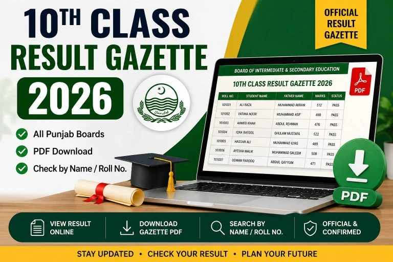 10th Class Result Gazette 2026