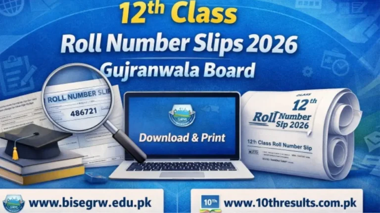 12th Class Roll Number Slips 2026 Gujranwala Board
