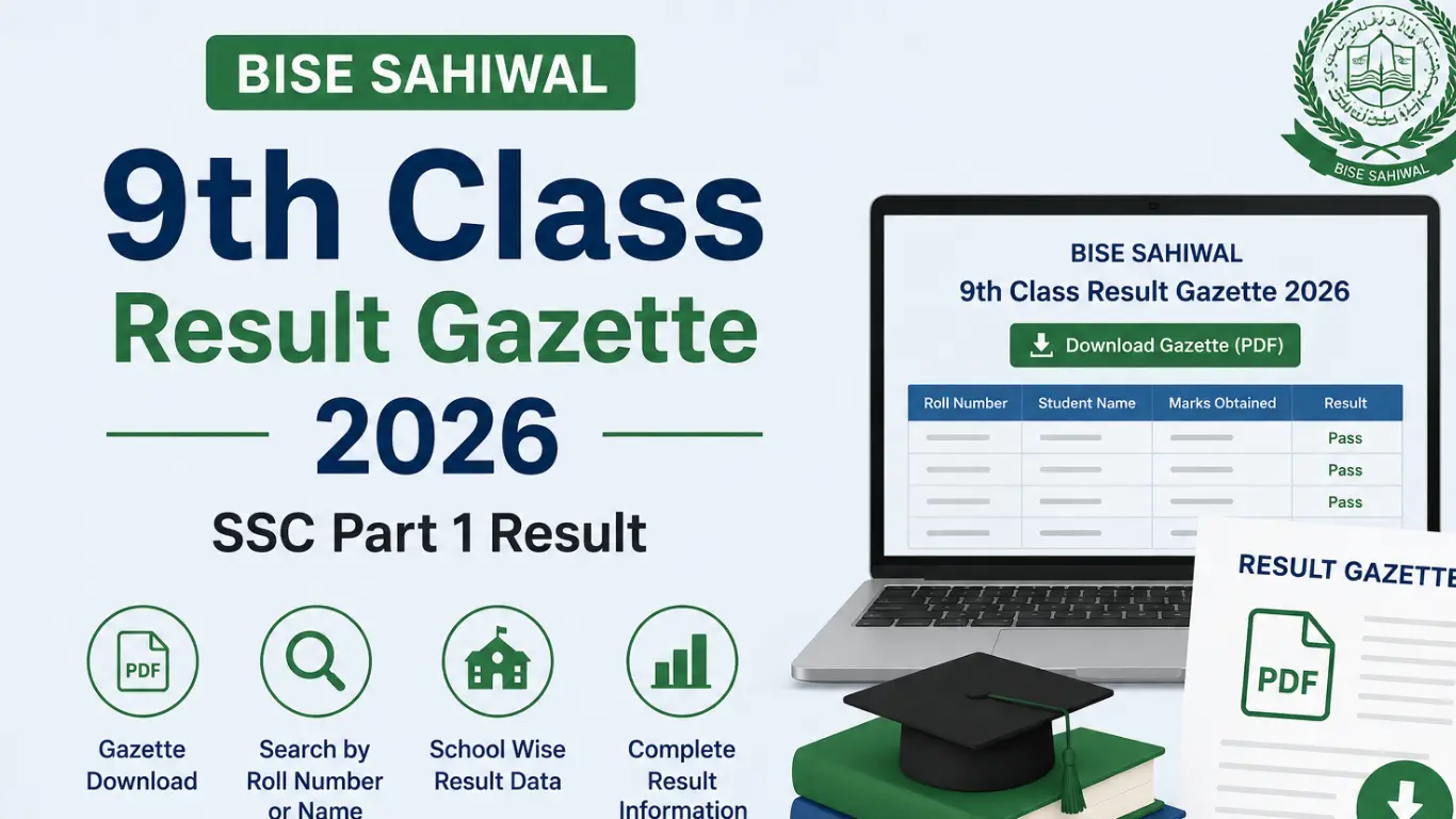 9th Class Result Gazette 2026 BISE Sahiwal