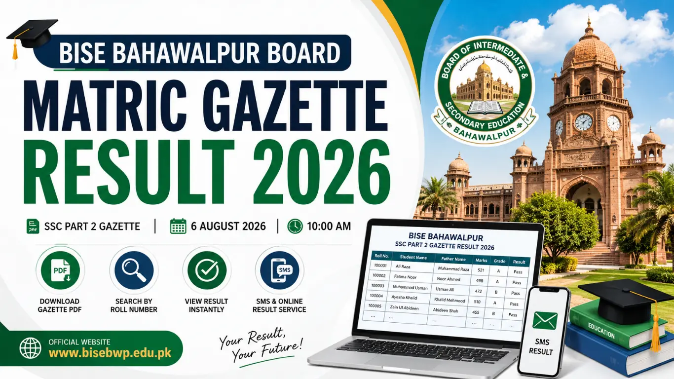 Matric Gazette Result 2026 Bahawalpur Board