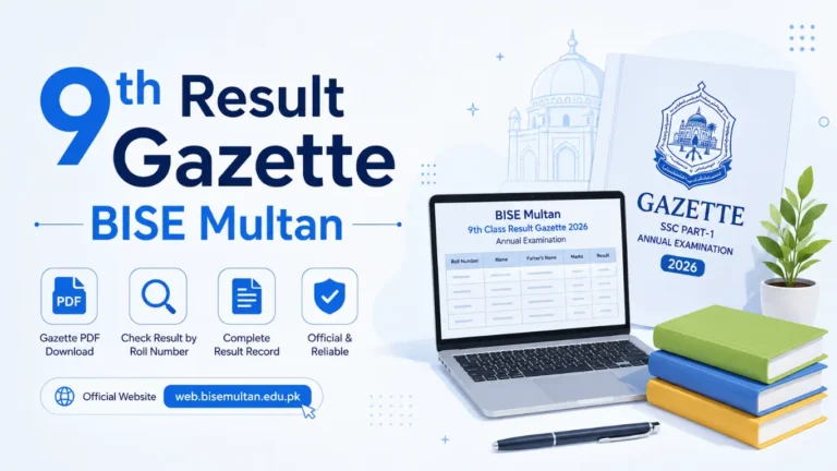 9th Result Gazette BISE Multan