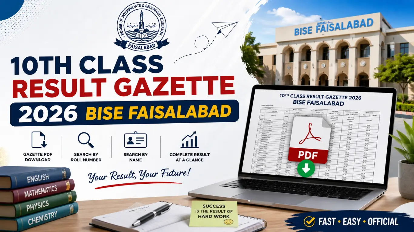 10th Class Result Gazette 2026 BISE Faisalabad